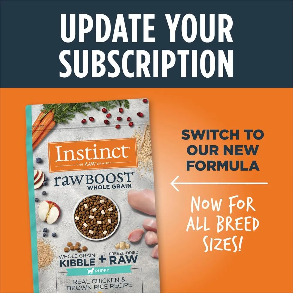 Instinct Raw Boost Puppy, Natural Dry Dog Food with Freeze Dried Pieces, Grain Free Recipe - Real Chicken, 4 lb. Bag