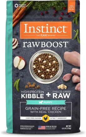 Instinct Raw Boost Puppy, Natural Dry Dog Food with Freeze Dried Pieces, Grain Free Recipe - Real Chicken, 4 lb. Bag