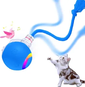 Interactive Cat Ball Toy  Motion Activated, RGB Lighting, 3 Motion Modes-Automatic Cat Ball for Bored Indoor Cats(Blue)