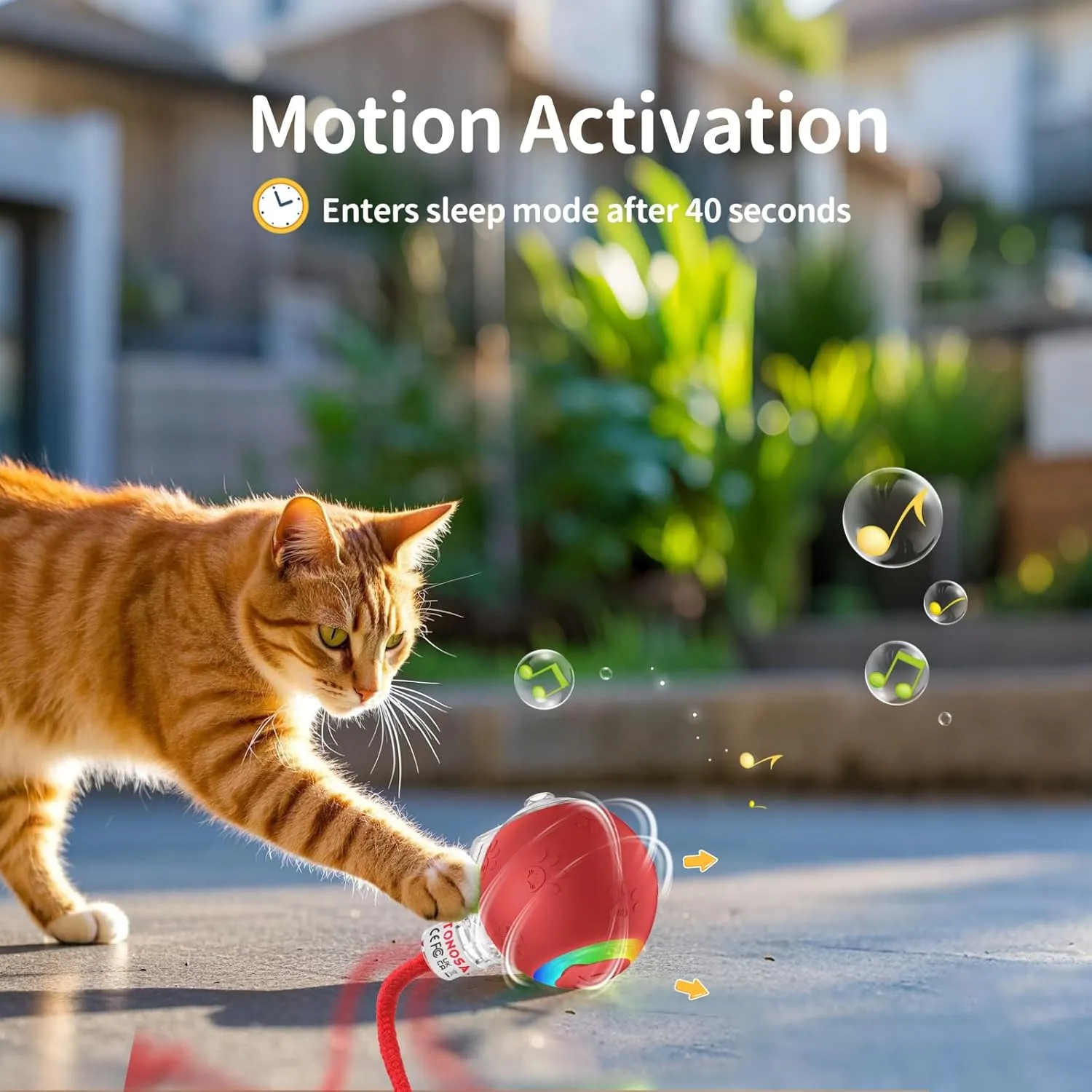 Interactive Cat Toys for Bored Indoor Cats - Motion Activated, RGB Lighting, 2 Speed Settings & 3 Modes - for Cats & Kittens!