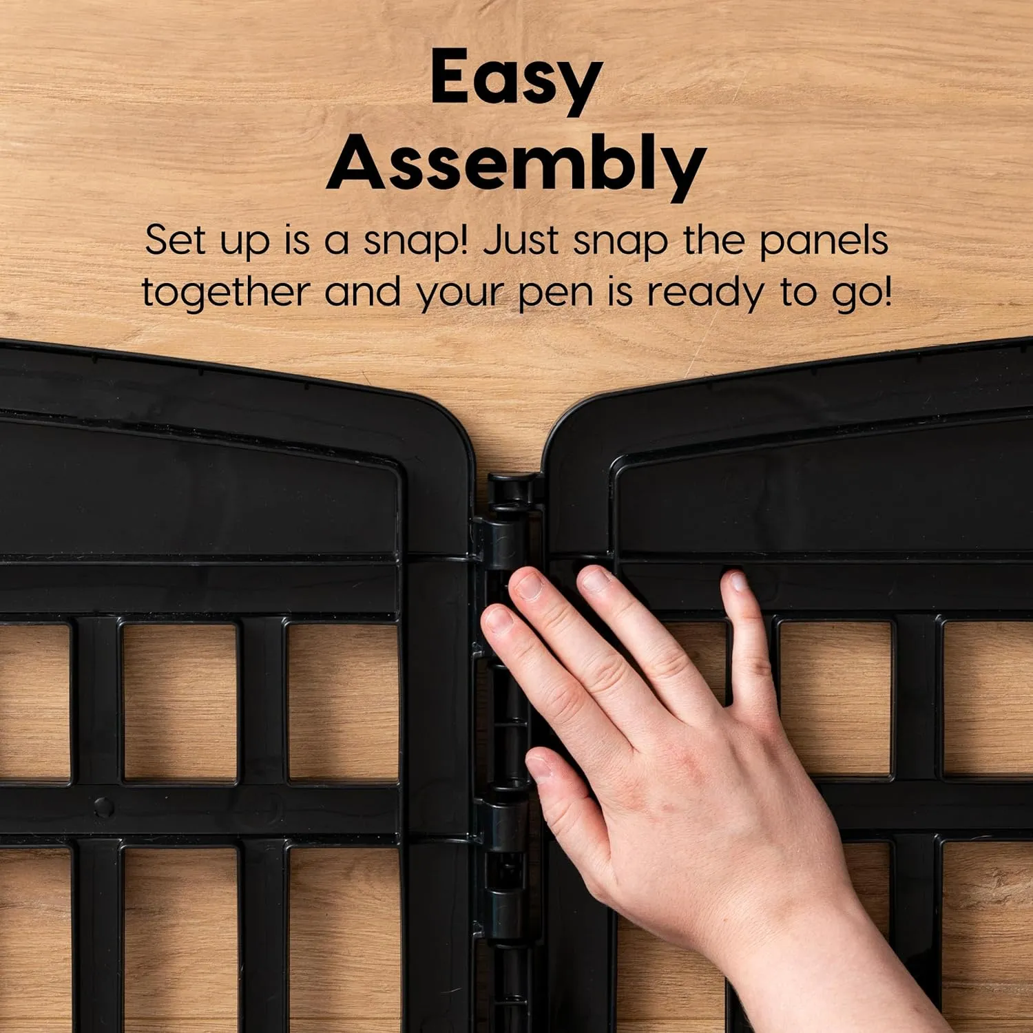 IRIS USA 35" 10-Panel Pet Dog Puppy Playpen with Door, Small, Medium, and Large Dogs, Keep Pets Secure, Easy Assembly & Storying, Customizable, Black