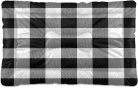 Kigai Black & White Buffalo Plaid Pet Bed Mat for Dog Cat Crate Pad Non-Slip Bottom Design Washable Cushion Padding Pet Sleeping Bed, 36"x24"