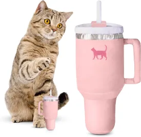 Kitty Cup Tumbler Cat Toy with Catnip- Funny & Cute Cat Birthday Toy Gift, Crinkle & Plush for Ideal Indoor Play, Kitten Must-Have (Pink Peach Dust)