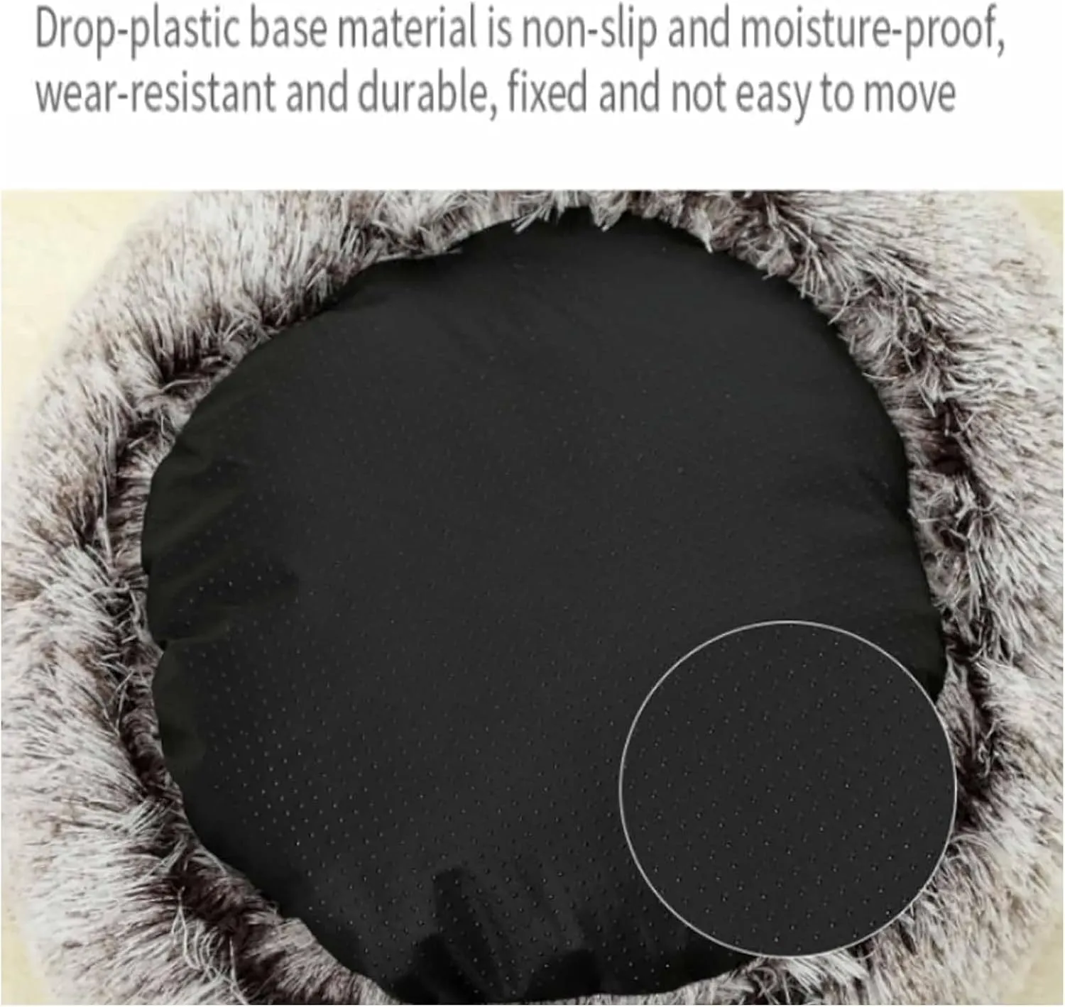 Lapcatz Nest Bed - Round Plush Fluffy Hooded Calming Cat Bed Cave, Non-Slip Removable and Washable (23.7"x23.7")