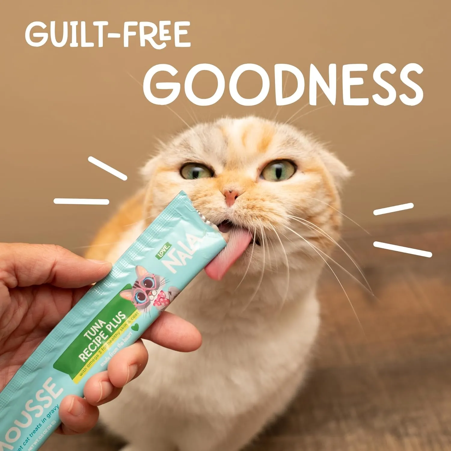 LOVE, NALA - Digestive Health - Chicken Plus Prebiotic Mousse - Wet Food Cat Puree - Lickable Cat Squeeze Up Treat, Topper - Grain Free, Fiber, Minerals, Vitamins - 4 Pack 2 oz.