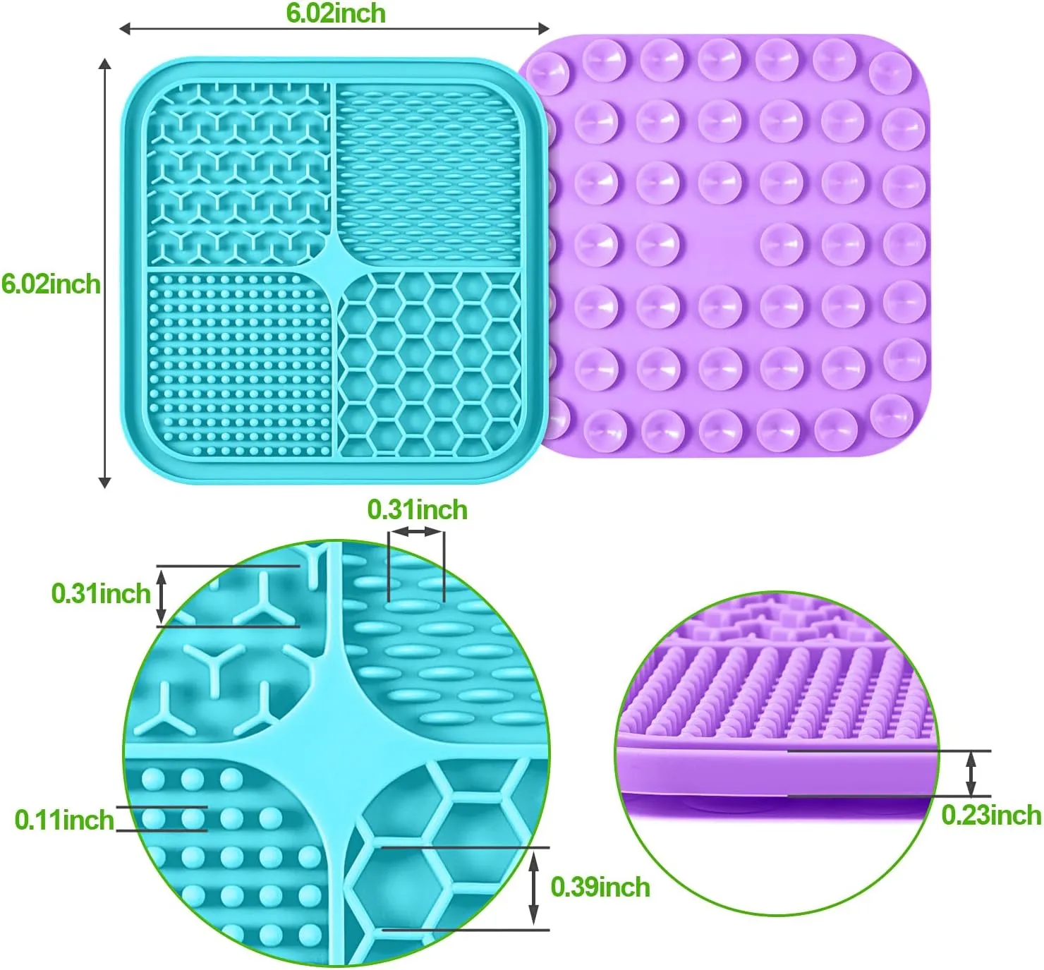 LUKITO 3PCS Lick Mat for Dogs and Cats With Suction Cups, Anxiety Relief, Peanut Butter Pad for Boredom Reducer, Enrichment Toy, Bathing and Grooming