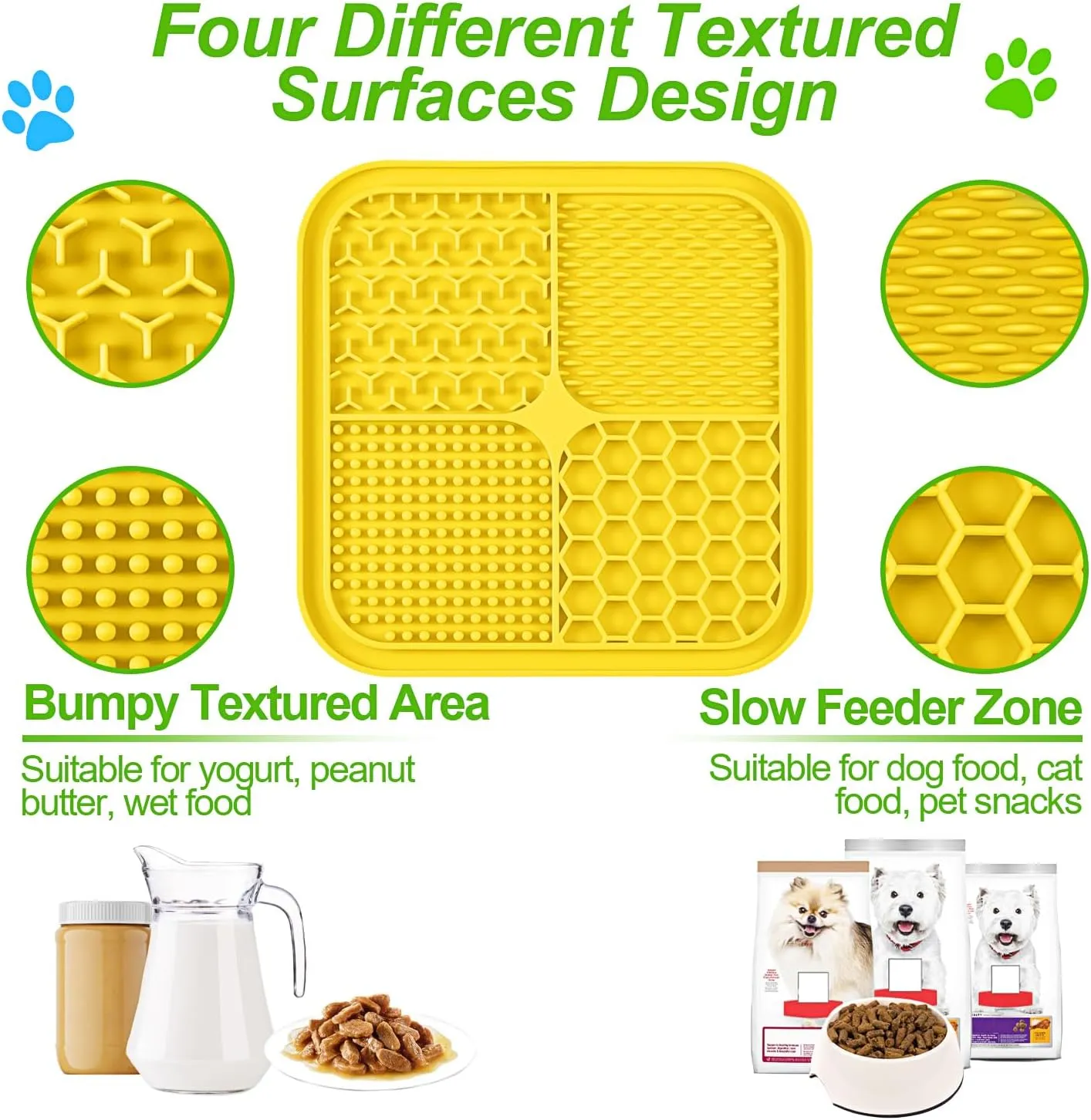 LUKITO 3PCS Lick Mat for Dogs and Cats With Suction Cups, Anxiety Relief, Peanut Butter Pad for Boredom Reducer, Enrichment Toy, Bathing and Grooming