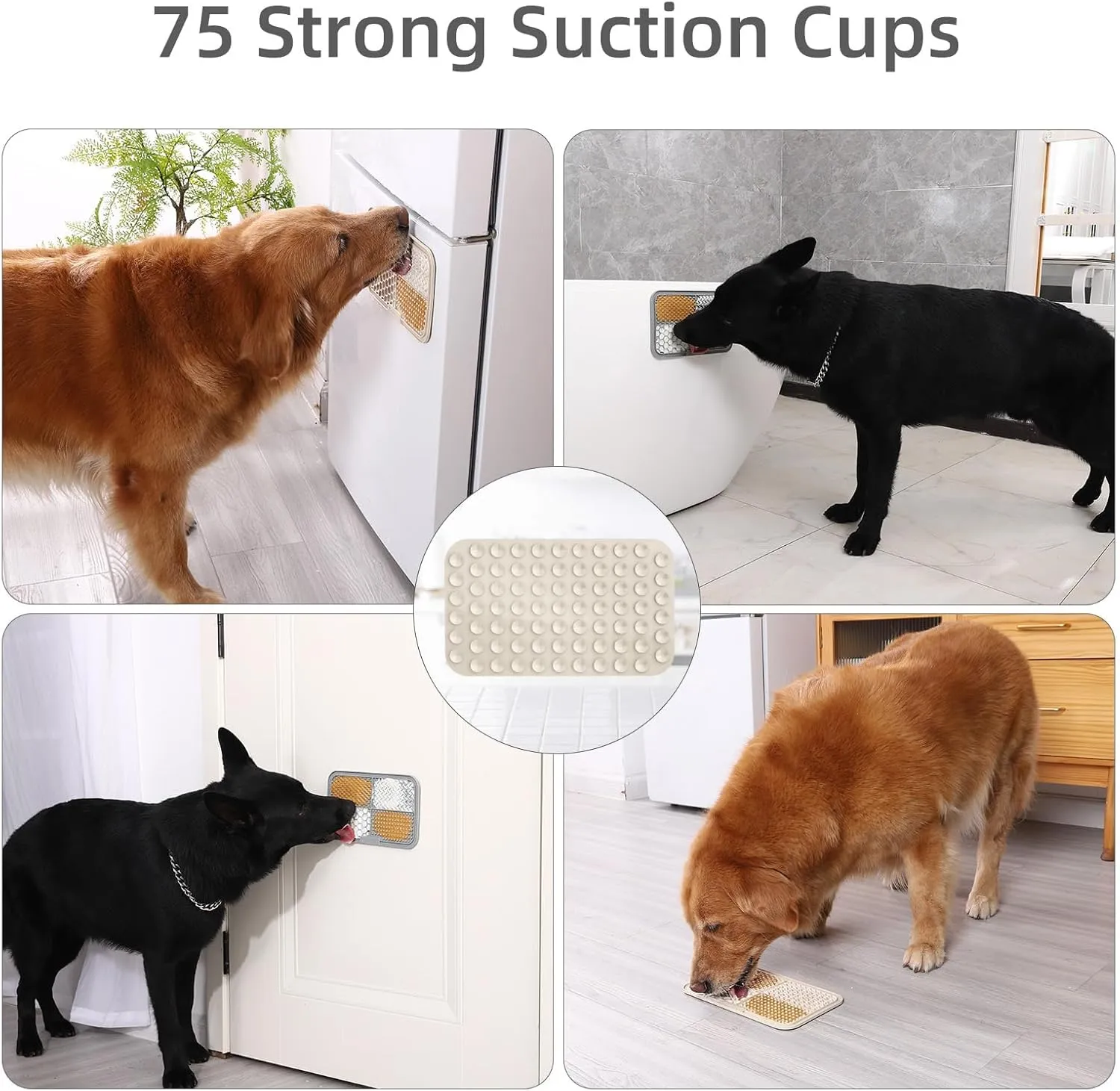 MateeyLife 2PCS Large Lick Mat for Dogs with Suction Cups, Slow Feeder Bowls, Cat Lick Mat for Anxiety Relief, Dog Toys to Keep Them Busy, Enrichment Toys for Bathing, Cat Licking Pad for Boredom