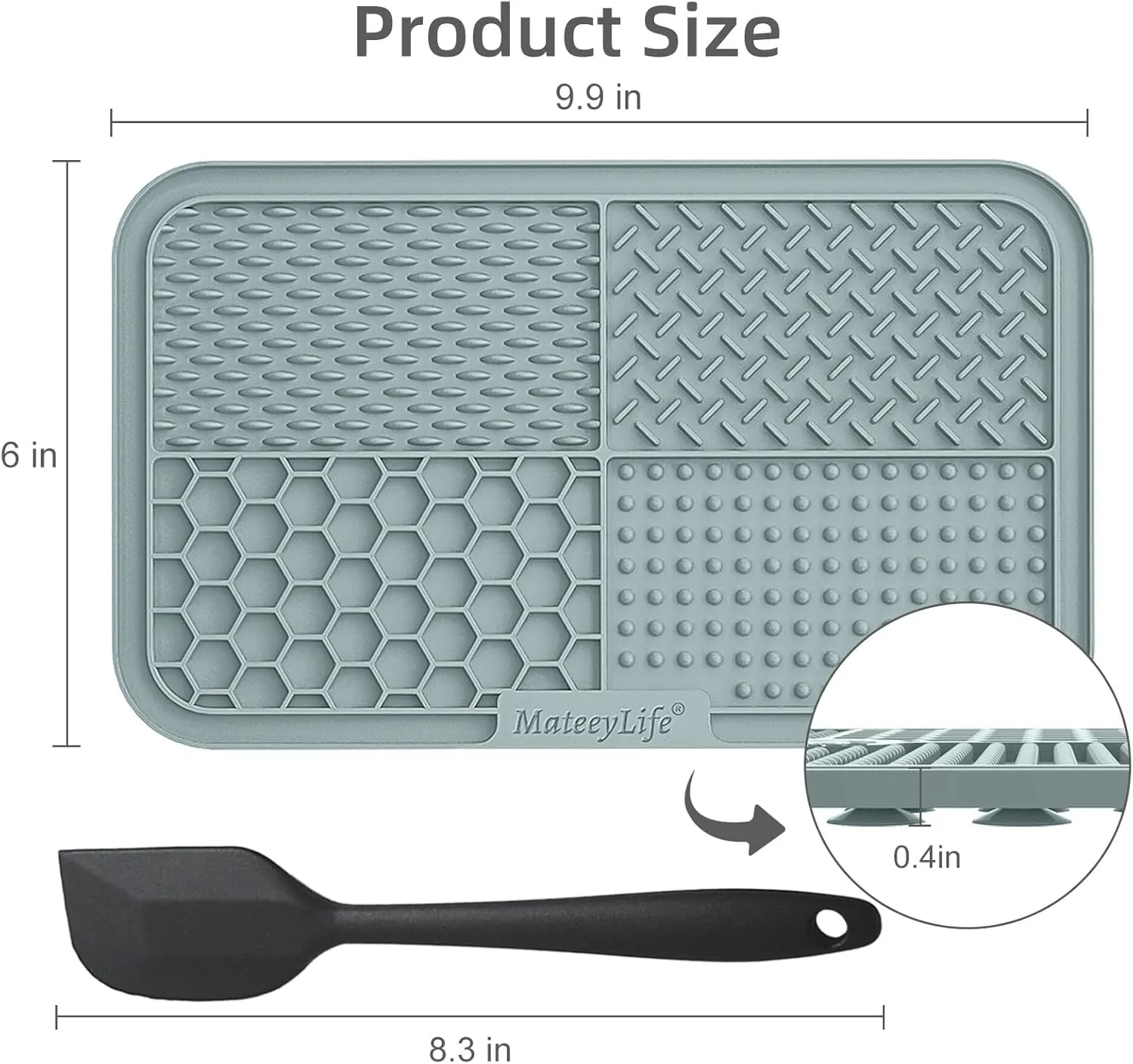 MateeyLife 2PCS Large Lick Mat for Dogs with Suction Cups, Slow Feeder Bowls, Cat Lick Mat for Anxiety Relief, Dog Toys to Keep Them Busy, Enrichment Toys for Bathing, Cat Licking Pad for Boredom