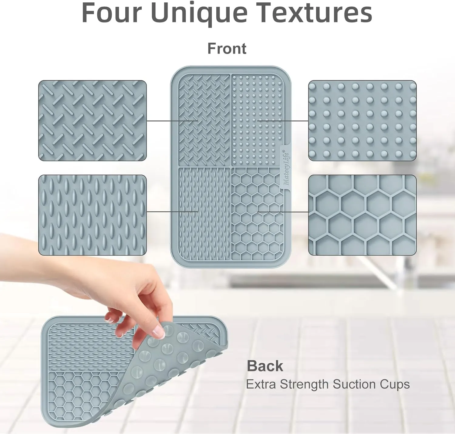 MateeyLife 2PCS Large Lick Mat for Dogs with Suction Cups, Slow Feeder Bowls, Cat Lick Mat for Anxiety Relief, Dog Toys to Keep Them Busy, Enrichment Toys for Bathing, Cat Licking Pad for Boredom