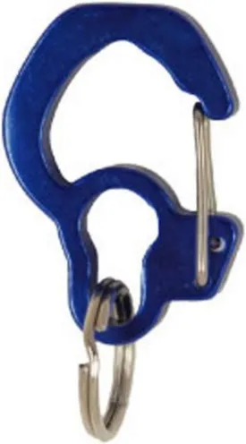 Medium Curve Aluminum Dog Tag Clip - Blue
