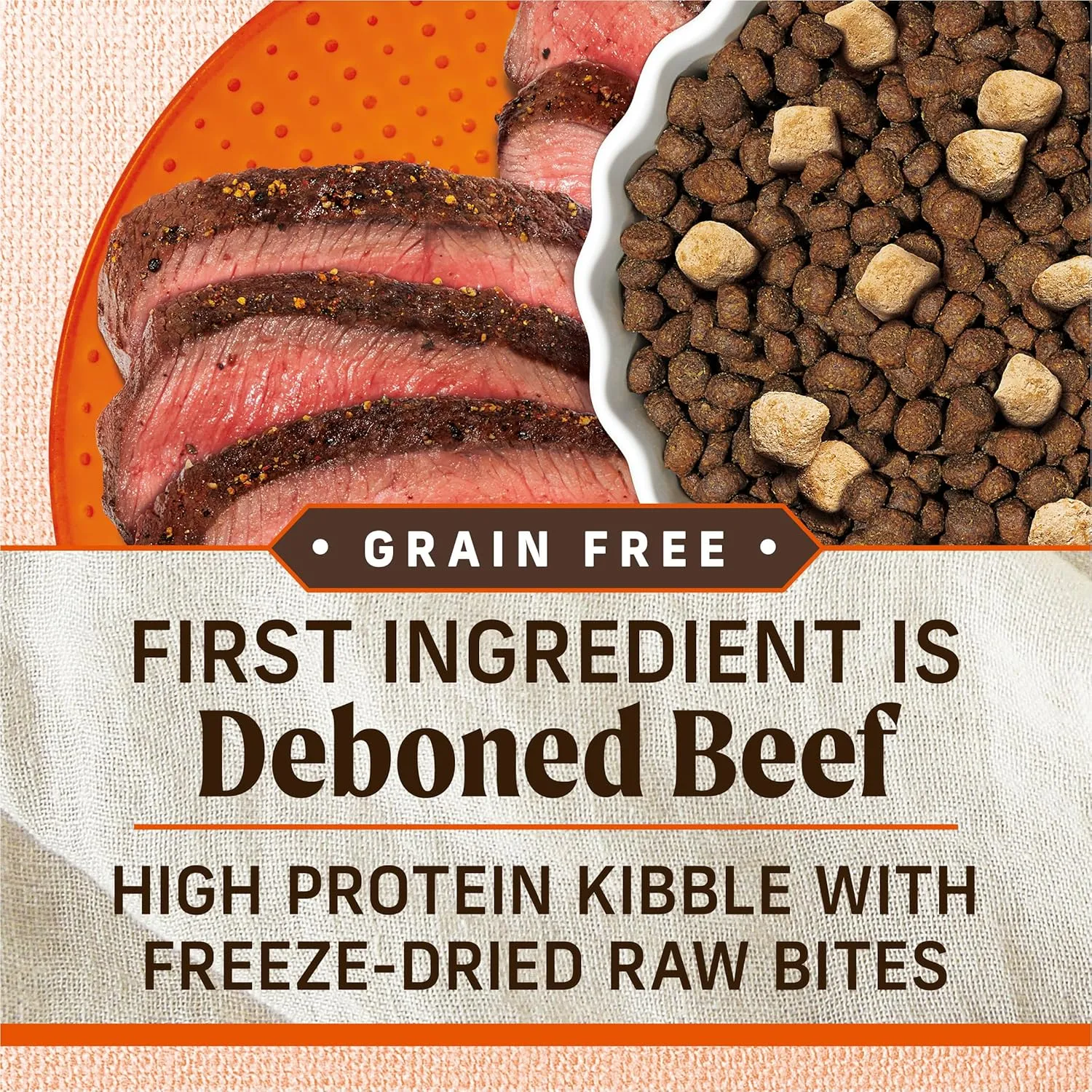 Merrick Lil Plates Grain Free Dry Dog Food For Small Dogs, Texas Beef And Sweet Potato Kibble With Raw Bites - 4.0 lb. Bag