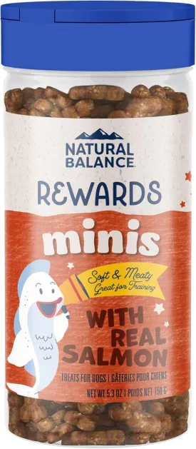 Natural Balance Limited Ingredient Mini-Rewards Salmon Grain-Free Dog Training Treats for Dogs | 5.3-oz. Canister