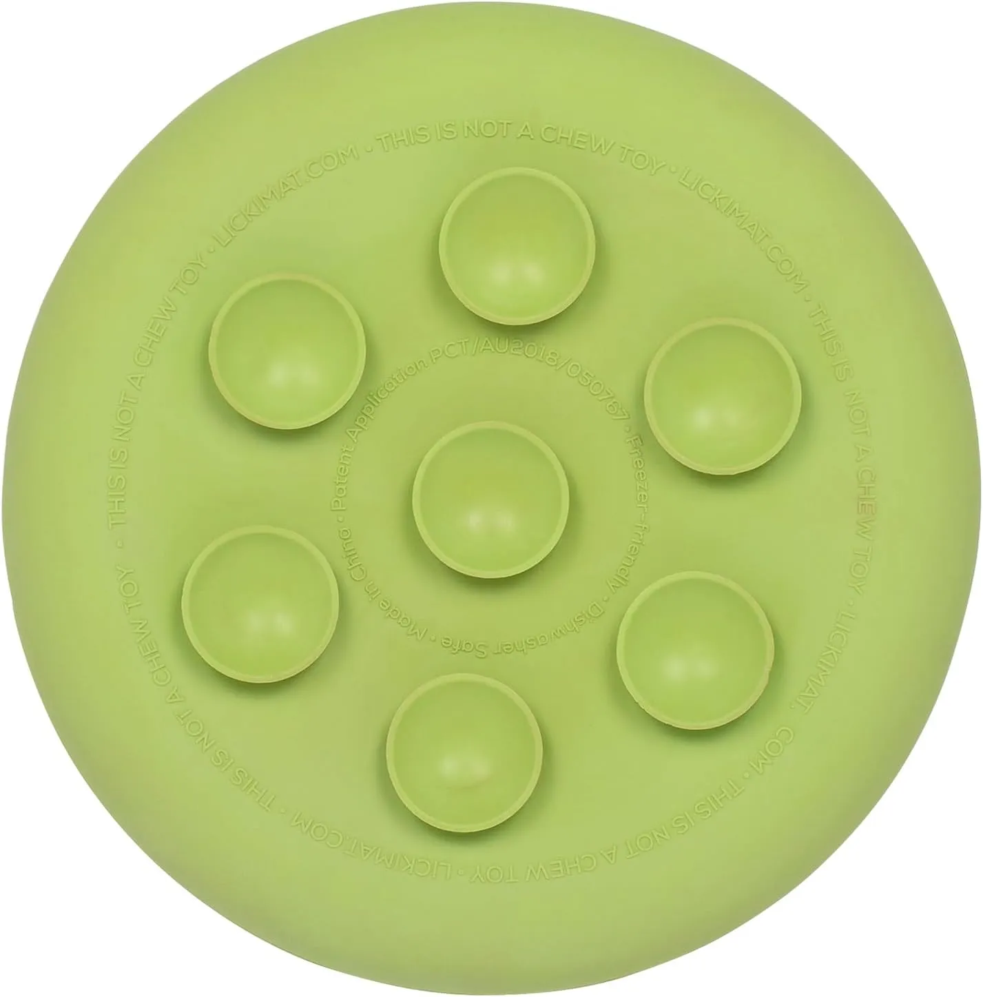 New LickiMat UFO Green - Bathing, Shower & Grooming Distractor. Natural Rubber Large Soother Licking Nubs Soft and runny Treats. Unique Food and Dribble Catcher Design. Slow Feeder Dog Bowl