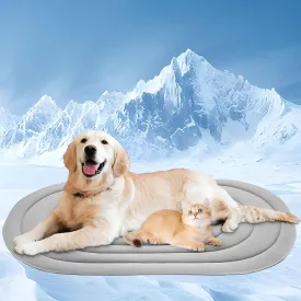 Pet Dog Cooling Mat 39x27.5 Reversible Cooling Pad for Dogs and Cats, Comfort Ice Silk Cotton Summer Dog Bed Outdoor Indoor Washable, Ideal for Kennel Sofa Floor Car Seats