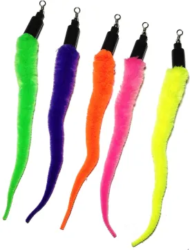 Pet Fit For Life - 5 Piece Kitten Toy Refill Pack - Replacement for Indoor Cat's Interactive Wand and Catch Wand - Features 5 Assorted Soft Squiggly Worm Attachments