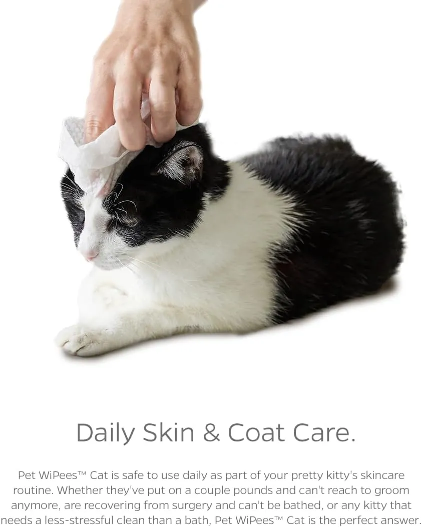 Pet Parents Pet WiPees Cat All Purpose Cat Wipes, Pet Wipes, All Purpose Wipes for Cats & Cat Bath Wipes, Cat Cleaning Wipes (100 Count (Pack of 1), Natural)