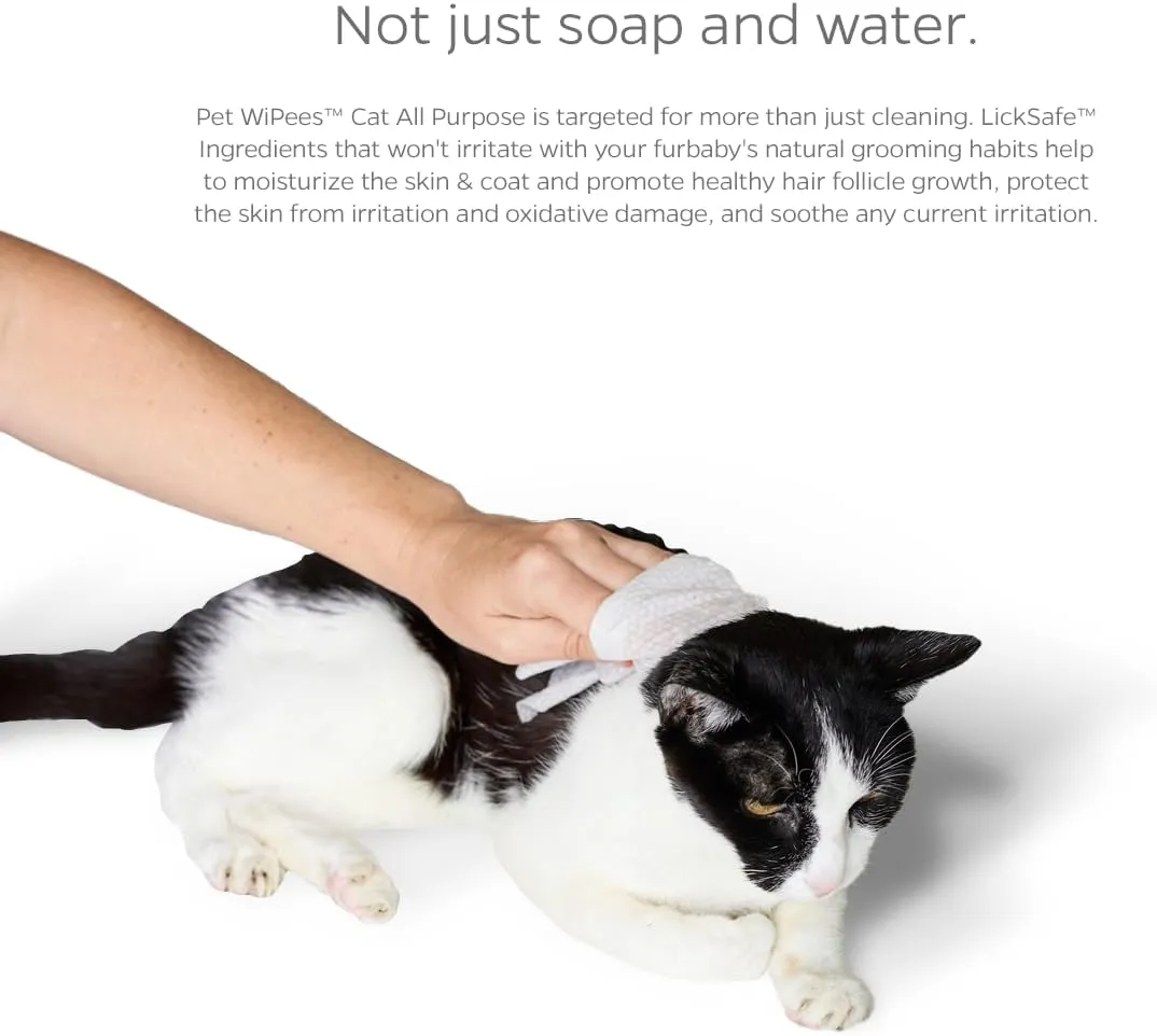 Pet Parents Pet WiPees Cat All Purpose Cat Wipes, Pet Wipes, All Purpose Wipes for Cats & Cat Bath Wipes, Cat Cleaning Wipes (100 Count (Pack of 1), Natural)