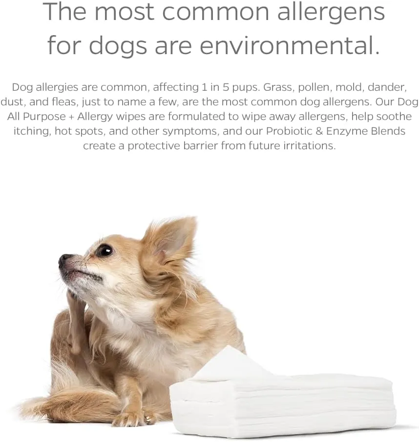 Pet Parents Pet WiPees Dog All Purpose   Allergy Dog Wipes, Pet Wipes for Dogs, Puppy Wipes & Paw Wipes, Large Dog Wipes (100 Count (Pack of 1), Calming)