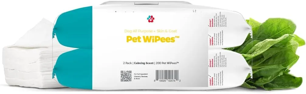 Pet Parents Pet WiPees Dog All Purpose   Skin & Coat Pet Wipes, Pet Wipes for Dogs, Dog Wipes & Puppy Wipes, Paw Wipes for Dogs (100 Count (Pack of 2), Calming)