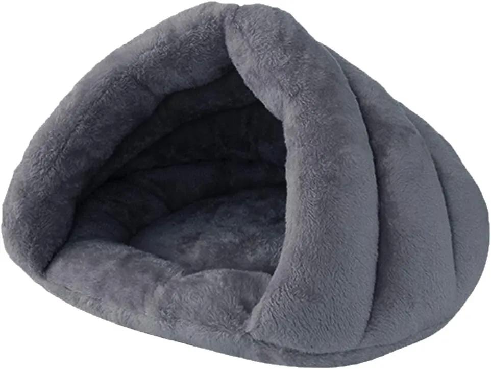 Pet Tent Cave Bed for Small Medium Cats Dogs Pets Sleeping Bag Thick Fleece Warm Slipper Dog Bed Cuddler Burrow House Hole Igloo Nest Cozy Triangle Bed for Cat Puppy