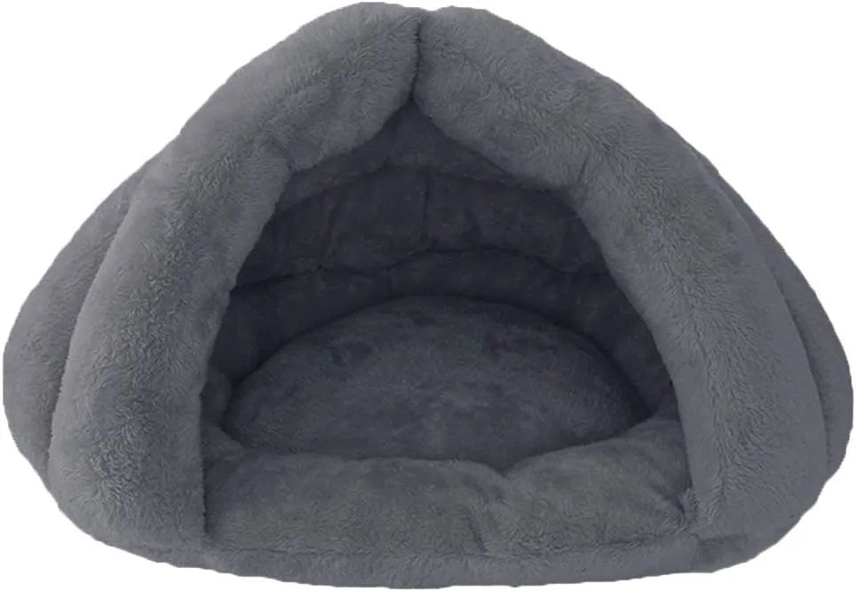 Pet Tent Cave Bed for Small Medium Cats Dogs Pets Sleeping Bag Thick Fleece Warm Slipper Dog Bed Cuddler Burrow House Hole Igloo Nest Cozy Triangle Bed for Cat Puppy