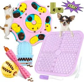 PETCARE 9 PCS Interactive Enrichment Dog Puzzle Toy Set, Mentally Stimulating Cognitive Dogs Toys for Small Medium Smart Dogs Cat, Includes Treat Dispensing Dog Toys, Lick Mat, Puppy Teething Chew Toy