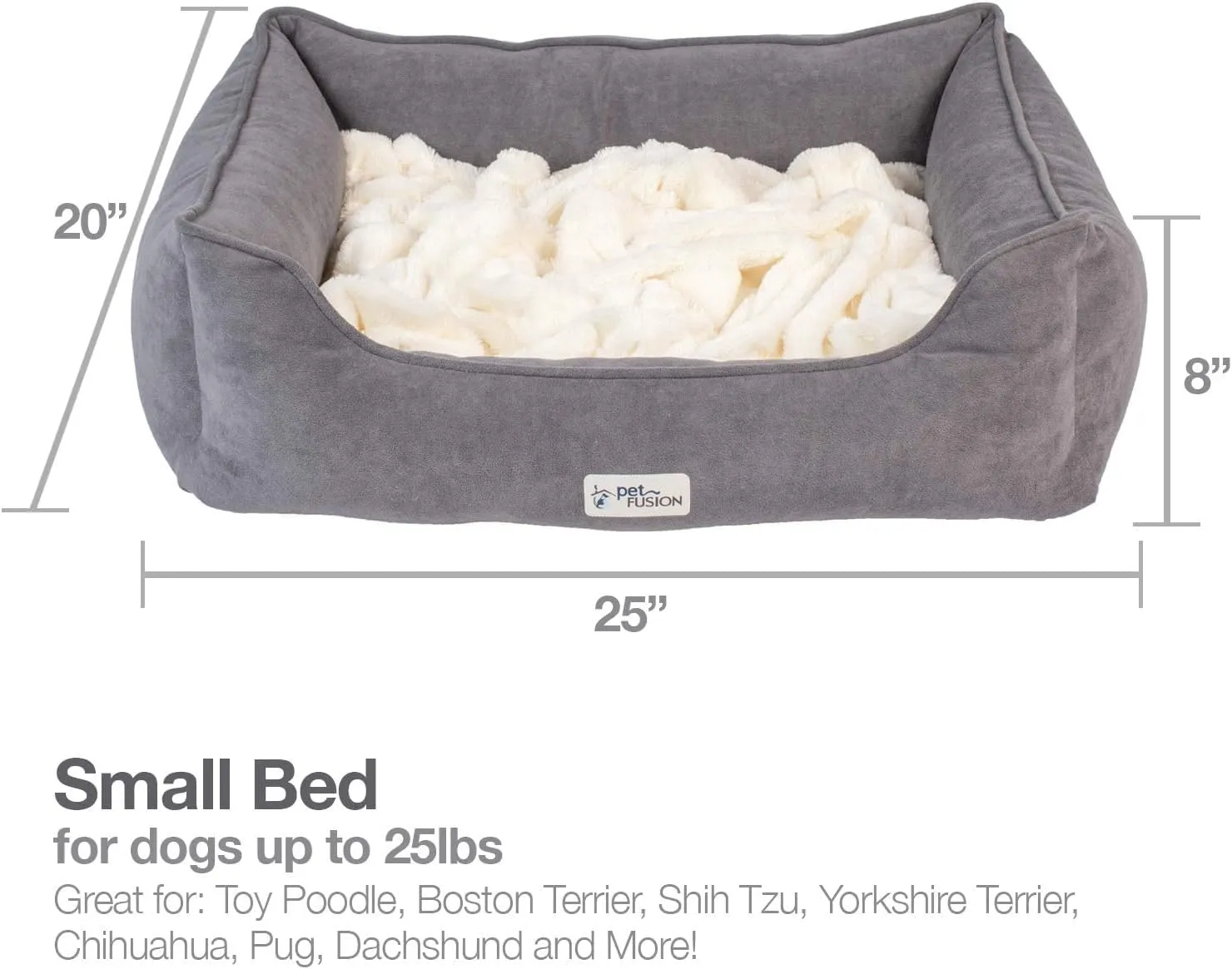 PetFusion Calming Cuddler Dog & Cat Bed | Anti-Anxiety Dog Bed for Small Dogs; Cats | Loose Blanket Promotes Burrowing (Dogs) & Kneading (Cats) | CertiPUR-US Memory Foam |