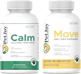 PetJoy Calming Hemp Chews & Move Soft Chews Bundle