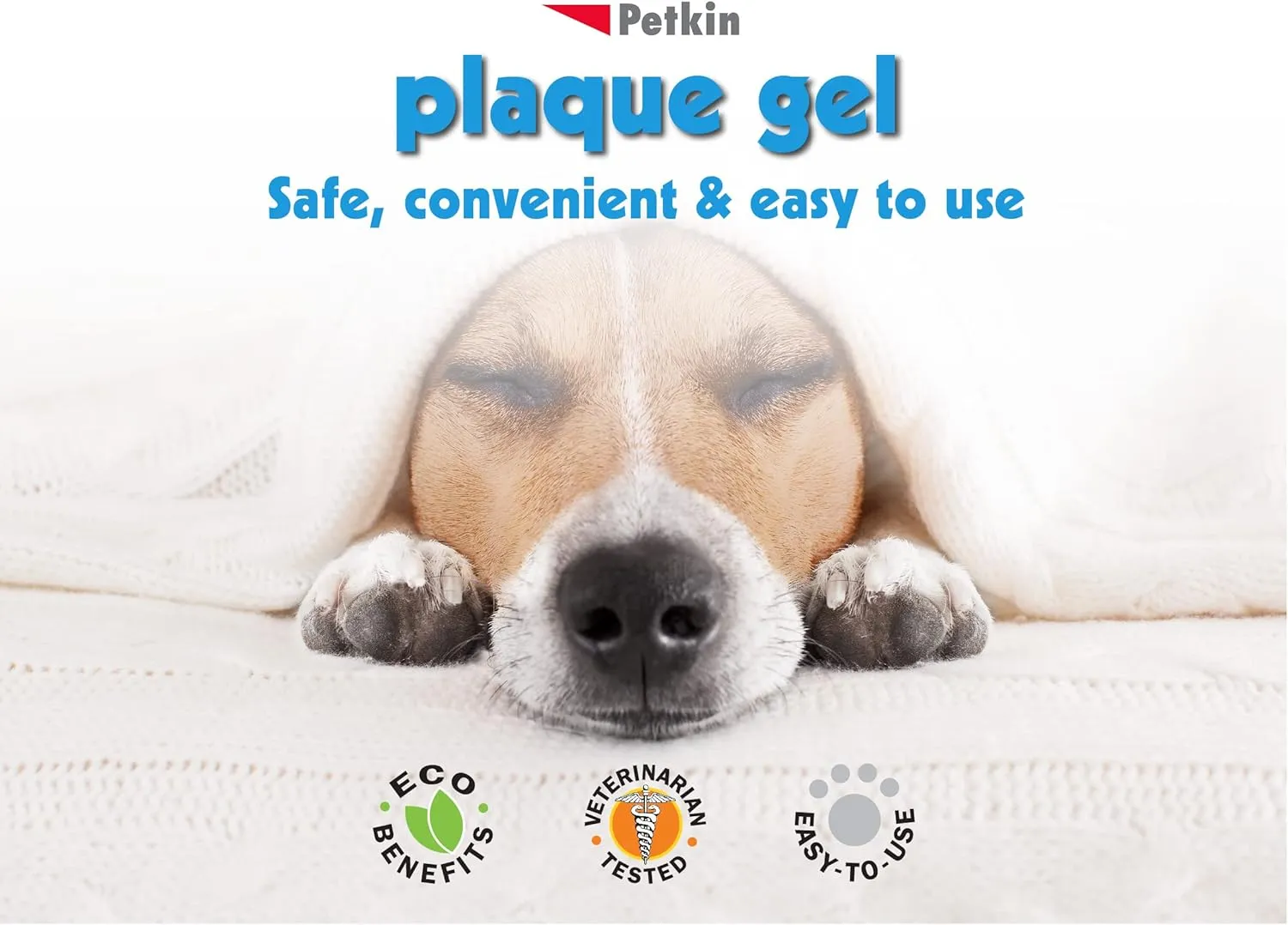 Petkin Plaque Remover Gel  Cleans Teeth and Gums, Removes Plaque and Tartar - Freshens Breath and Whitens Teeth with Baking Soda - Ideal for Daily Use, No Brushing or Rinsing - 4fl oz (2pk)