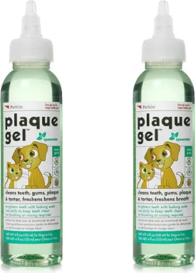 Petkin Plaque Remover Gel  Cleans Teeth and Gums, Removes Plaque and Tartar - Freshens Breath and Whitens Teeth with Baking Soda - Ideal for Daily Use, No Brushing or Rinsing - 4fl oz (2pk)
