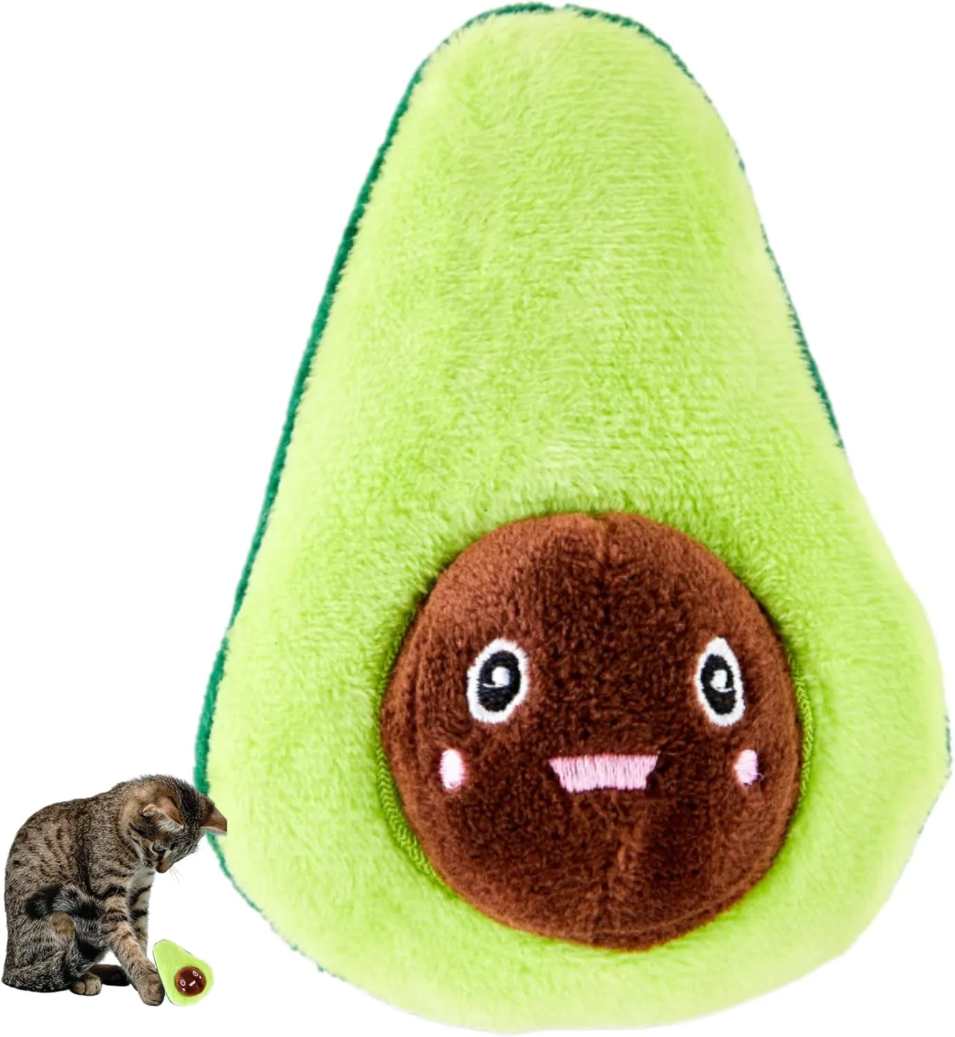 Plush Cat Toy Avocado | Cat Toys for Kittens Kitty | Interactive Cat Toy | Interactive Cat Kicker Toys | Cat Chew Toy | Catnip Toys for Cats | Cat Toys Crinkly Sound | Catnip North America