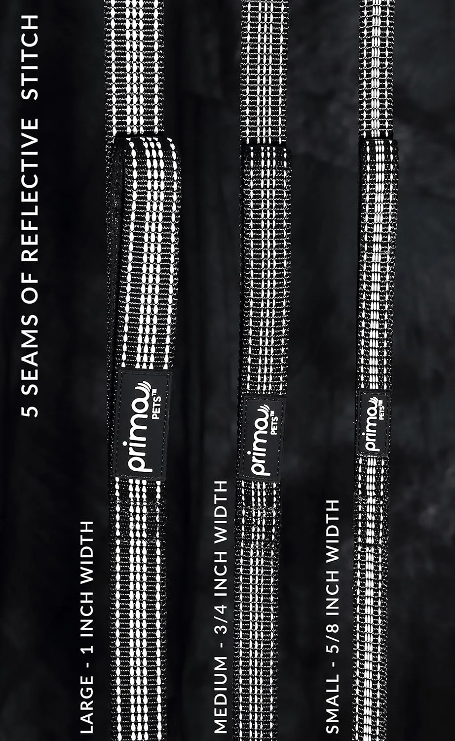 Prima Pet Premium Reflective Double Dog Leash - Adjustable Coupler - 2 Padded Handles- Great for Walking 2 Dogs/Dual Dogs - Tangle Free (Small - 5/8" Width, 6 Feet Black)