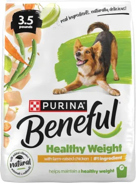Purina Beneful Healthy Weight With Farm-Raised Chicken Natural Dog Food Dry Formula With Added Vitamins, Minerals and Nutrients - (Pack of 4) 3.5 lb. Bags