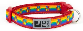 RC Pets 1 Inch Adjustable Dog Clip Collar, Medium, Rainbow Paws