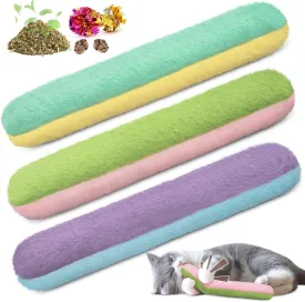 Retro Shaw Cat Toys Pillows 3 Pcs,Refillable Catnip Toys with Crinkle Sound Inside,Interactive Indoor Kitty Kicker Toy,Cat Nip Kitten Kick Sticks 10.1 Inches