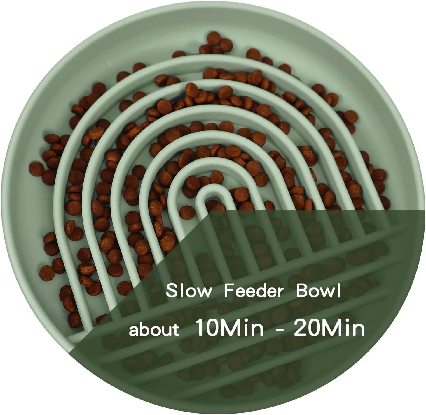 RICHIE Slow Feeder Dog Bowls with Suction Cups, Silicone Puzzle Bowl for Slow Eating, Pets Slow Feeder Non-Slip Design Dishwasher Microwave Safe for Small Medium Dogs, Green