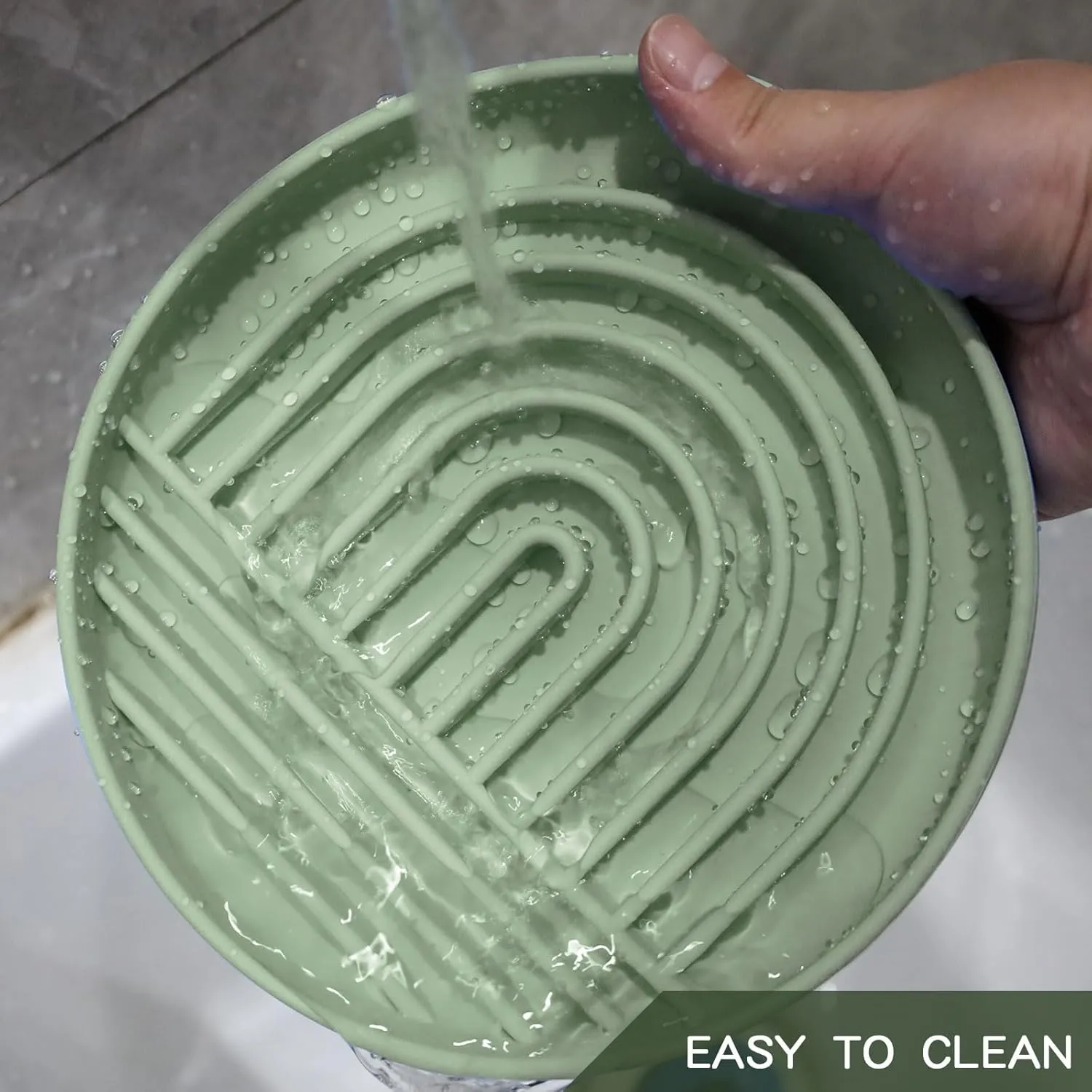 RICHIE Slow Feeder Dog Bowls with Suction Cups, Silicone Puzzle Bowl for Slow Eating, Pets Slow Feeder Non-Slip Design Dishwasher Microwave Safe for Small Medium Dogs, Green