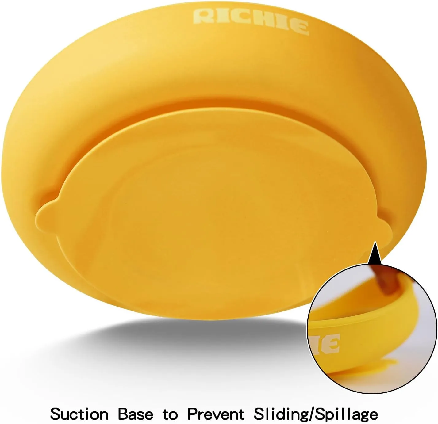 RICHIE Slow Feeder Dog Bowls with Suction Cups, Silicone Puzzle Bowl for Slow Eating, Pets Slow Feeder Non-Slip Design Dishwasher Microwave Safe for Small Medium Dogs, Yellow