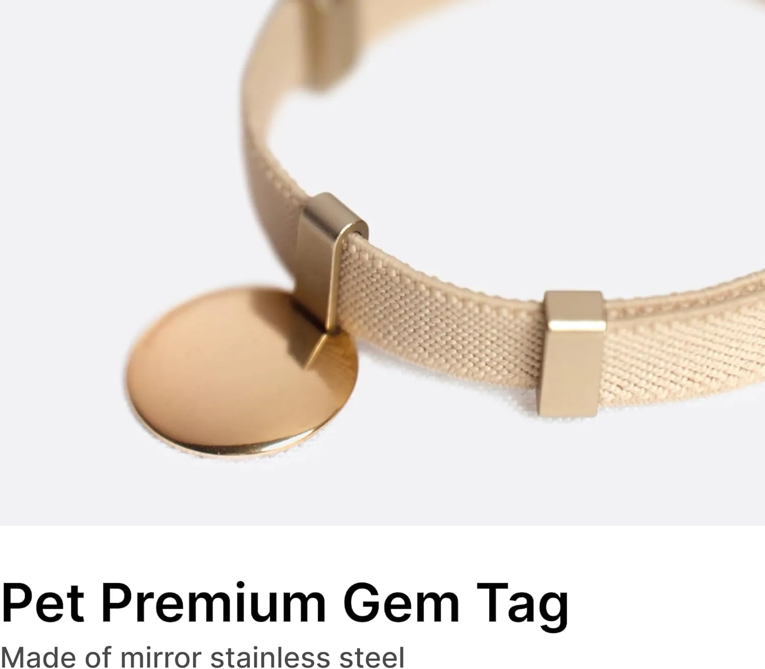 Safety Cat Collar - Gem Tag Set, Quick Release, Non Breakaway, Elastic, Light Weight with Charm (Glacier Silver)