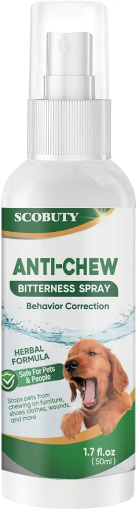 SCOBUTY Bitter Spray for Dogs to Stop Chewing,No Chew Spray for Dogs,Dog Training Aids to Stop Chewing,Stops Chewing Licking of Shoes,Furniture,Plants & Wounds,Indoor & Outdoor Safe
