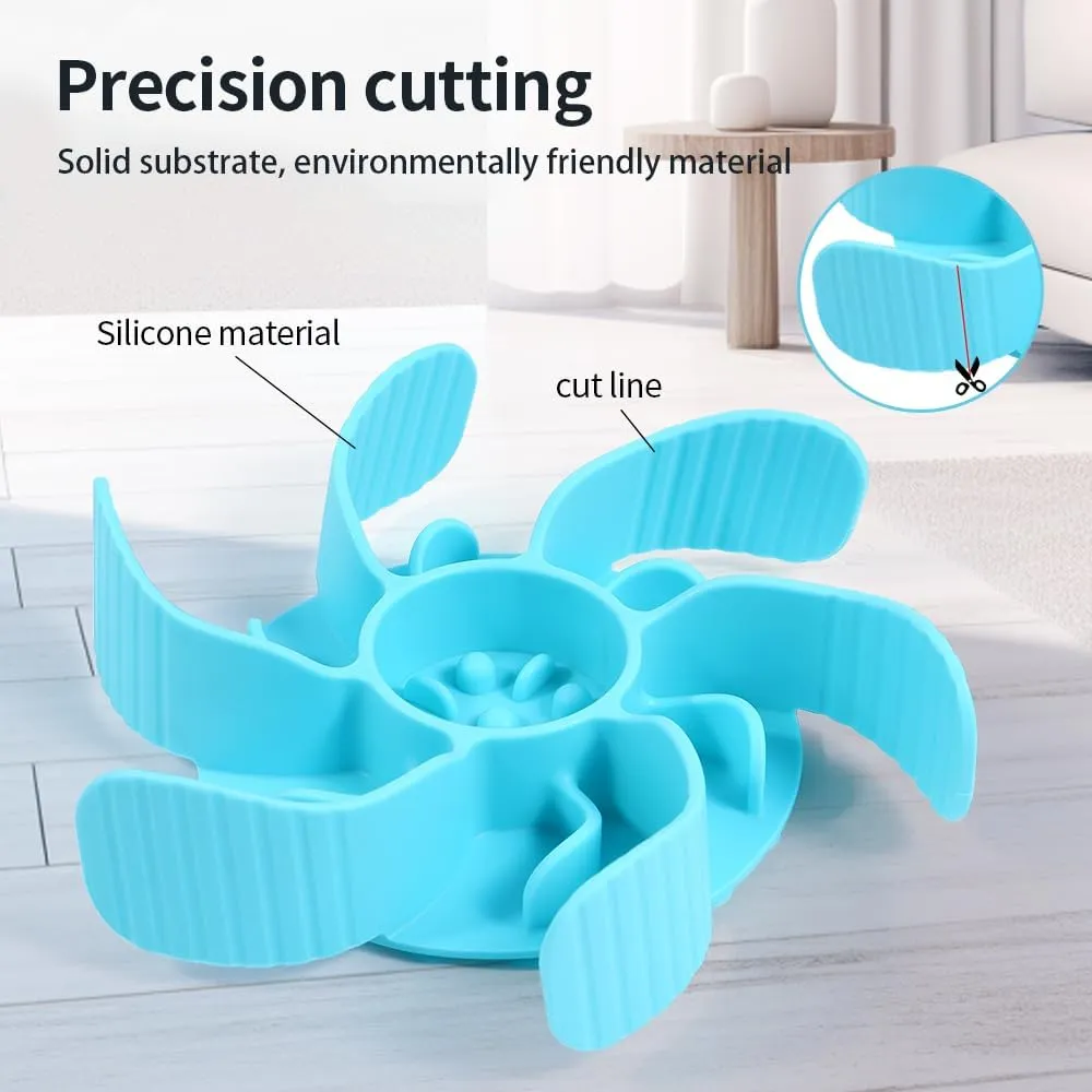 Slow Feeder Dog Bowl Insert with Suction Cups Dog Anti-Choking Slow Eating Feeder Insert for Medium Breed Large Sized Dog, Fit into Basic Bowls and Elevated Dog (Light blue)