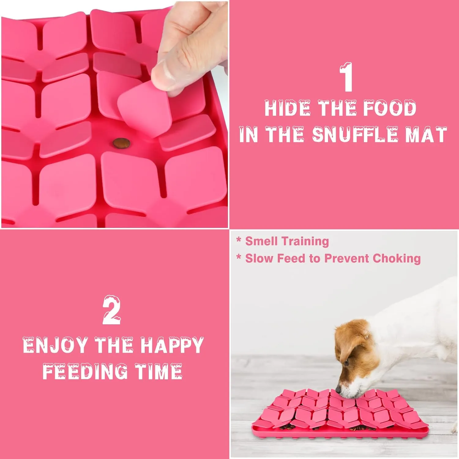 Snuffle Mat for Dogs,Premium Silicone Dog Food Mat 8x13Interactive Feed Game for Boredom,Encourages Natural Foraging Skills and Stress Relief for Medium Pets Smell Training Slow Feed Mat P
