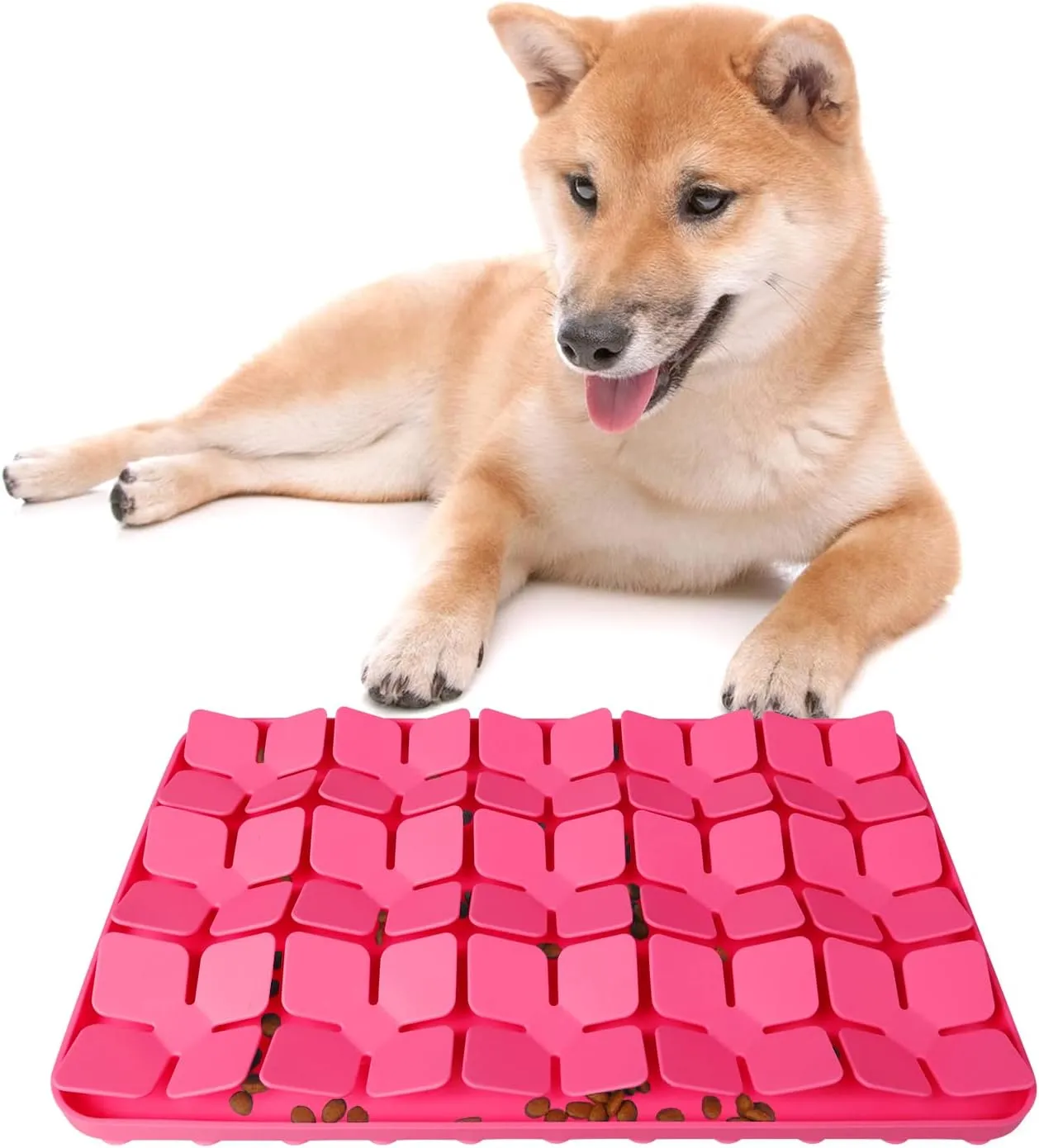 Snuffle Mat for Dogs,Premium Silicone Dog Food Mat 8x13Interactive Feed Game for Boredom,Encourages Natural Foraging Skills and Stress Relief for Medium Pets Smell Training Slow Feed Mat P