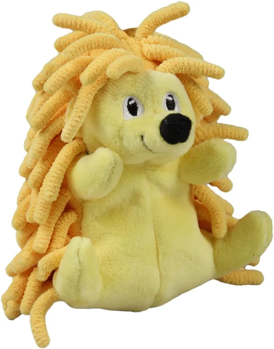 Snuggle Puppy Tender-Tuffs Tiny - Yellow Hedgehog Stuffed Plush Dog Toy with Squeaker - Small Breed Stuffed Cuddly Soft Toy