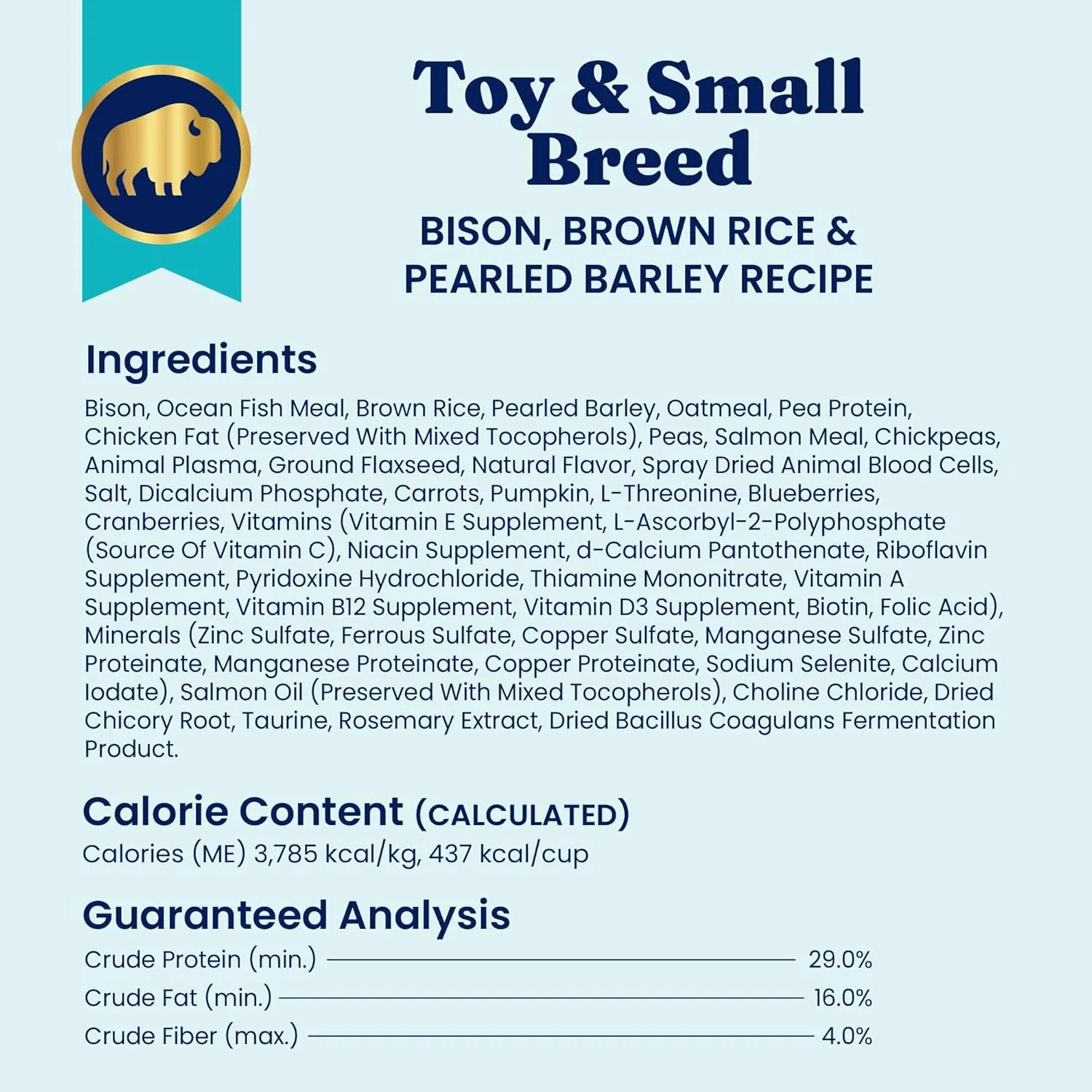 Solid Gold Toy & Small Breed Dog Food Dry Small Bites  Real Bison & Healthy Whole Grain Dogfood  Potato Free, High Fiber Healthy Dog Kibble w/Probiotics for Gut Health  NutrientBoost  3.75 lb