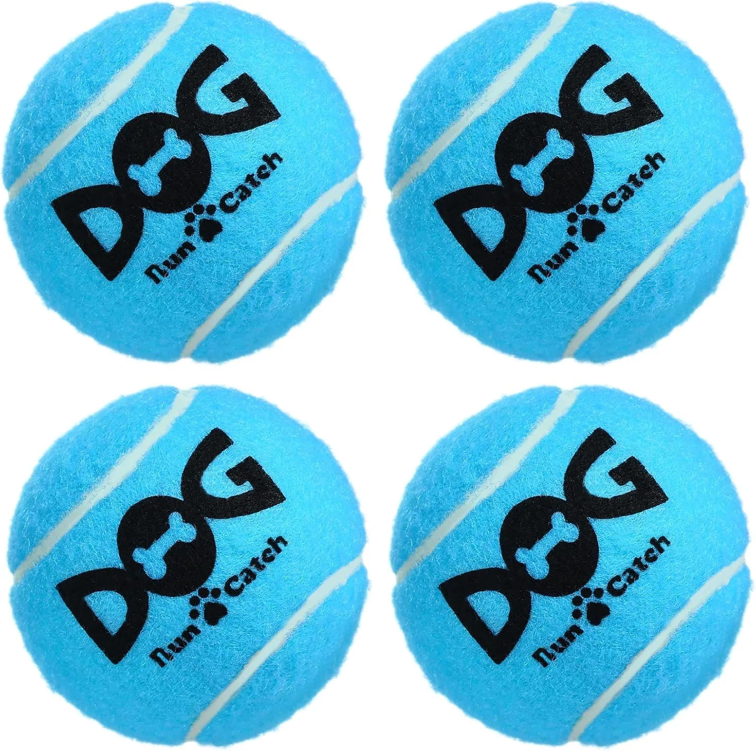 Squeaky Dog Balls - Squeaky Tennis Balls for Dogs, Blue | Medium - 2.5'', 4Pack