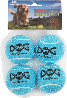 Squeaky Dog Balls - Squeaky Tennis Balls for Dogs, Blue | Medium - 2.5'', 4Pack
