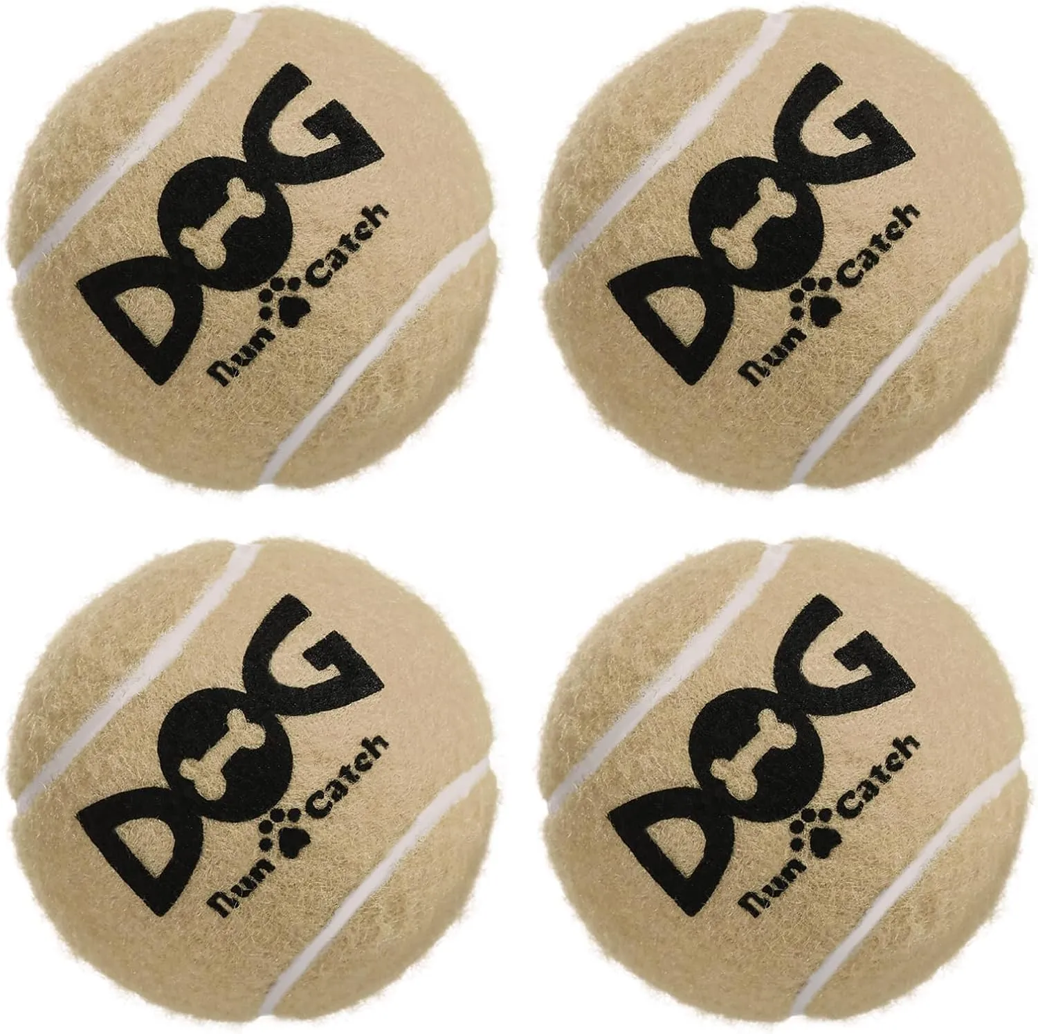 Squeaky Dog Balls - Squeaky Tennis Balls for Dogs, Brown | Medium - 2.5'', 4Pack