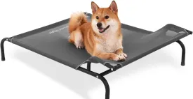 Sweetnight Elevated Dog Bed - Original Headrest Design | Frame with Breathable Mesh & Non-Slip Feet | Elevated Hammock Bed for Medium Dogs, Indoor & Outdoor, Grey, 43 inches